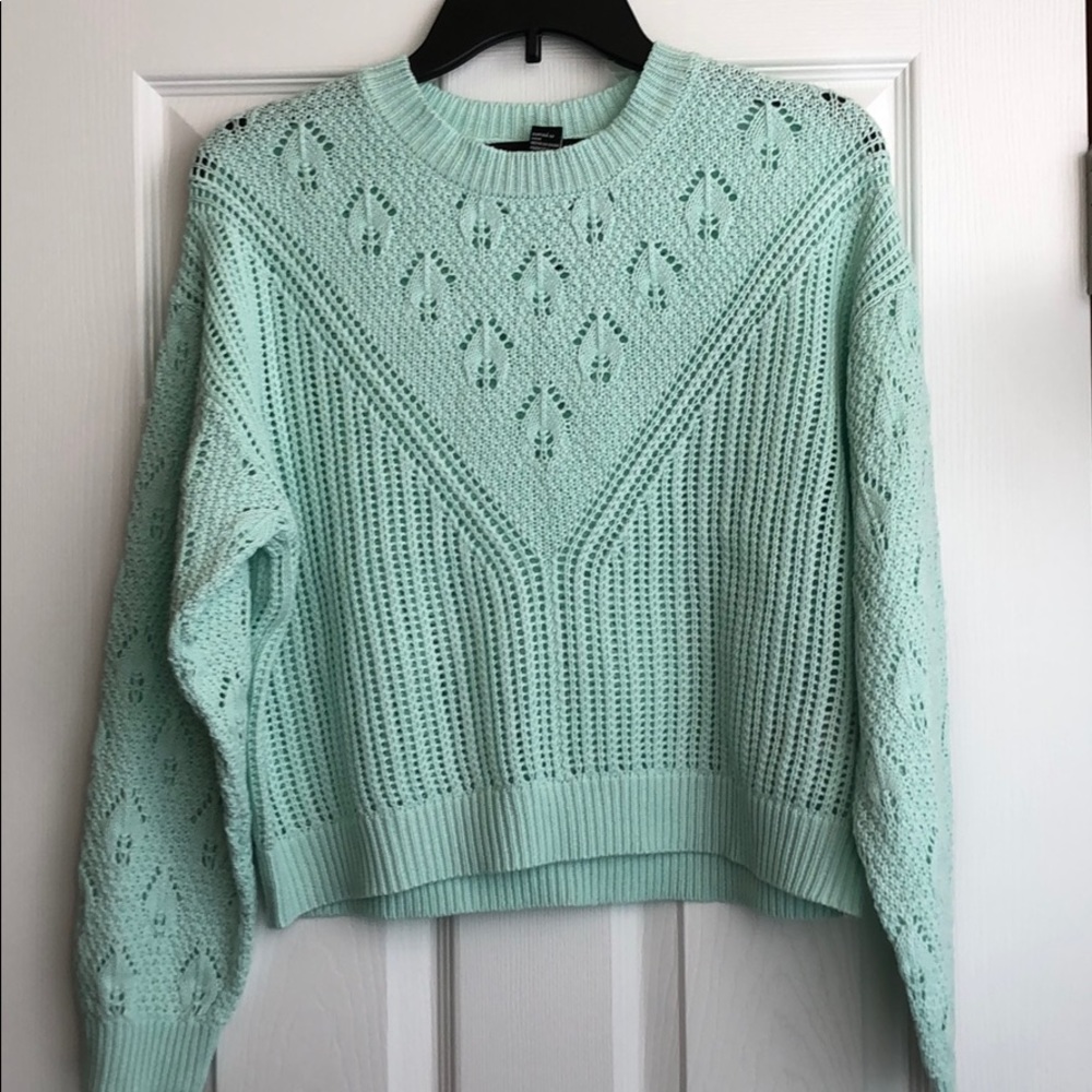 Mint geo print sweater